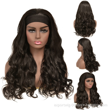 Long Wavy Synthetic Wig for Black Women Body Wave Heat Resistant Fiber Synthetic Hair Wig Long Dark Brown Women's Wigs